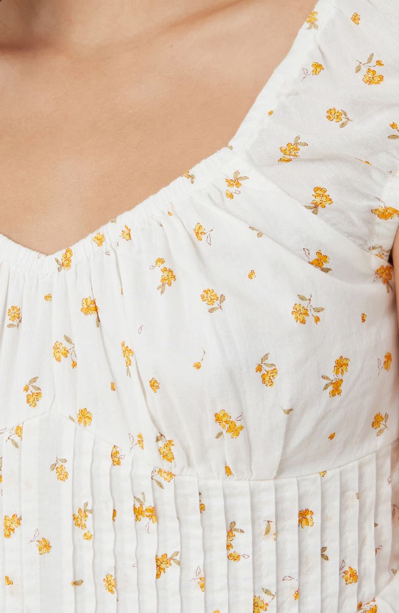 Cotton On Ivy Corset Cotton Minidress, Alternate, color, Esme Ditsy Coconut