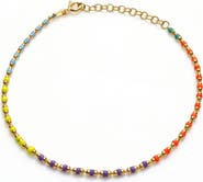 Spero London Sterling Silver Enamel Mine Beaded Colourful Rainbow Bracelet