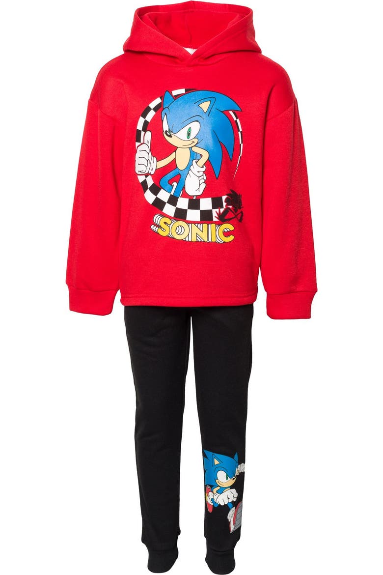 Sonic the Hedgehog 2-Piece Fleece Hoodie and Pants Set, Alternate, color, Sonic Red Black