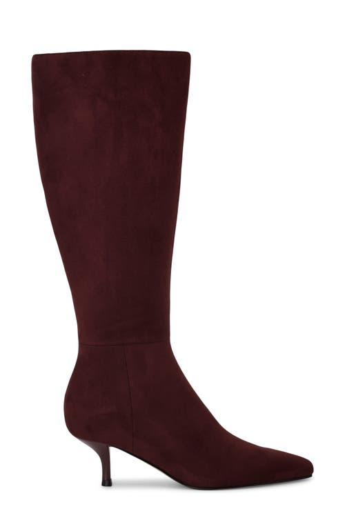 Nine West Havier Knee High Kitten Heel Boot In Burgundy
