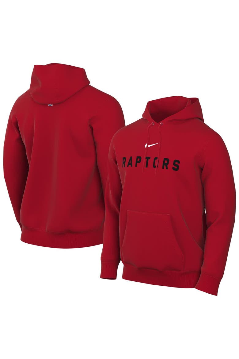Men's Nike Red Toronto Raptors Sportswear Essential Wordmark Club Hoodie, Main, color, Red