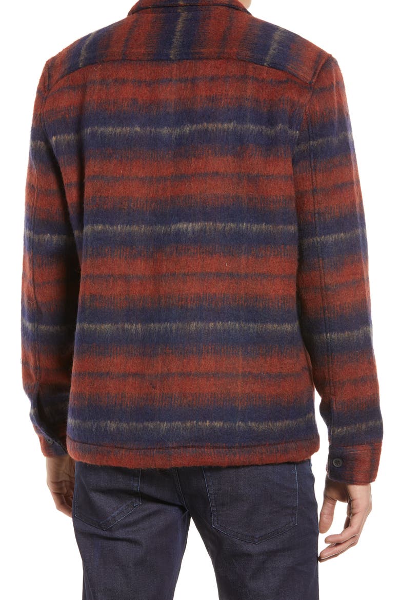 Men's Hatch Stripe Flannel Shirt Jacket, Alternate, color, RED