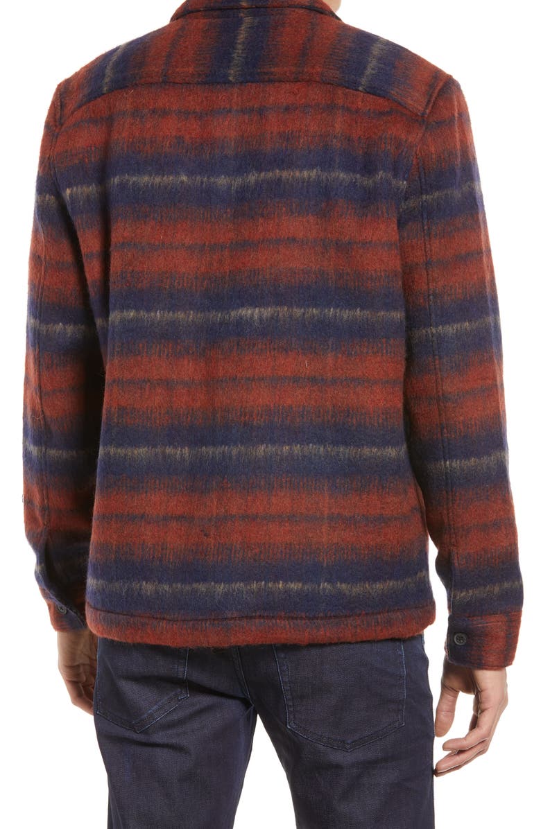 AllSaints Men's Hatch Stripe Flannel Shirt Jacket, Alternate, color, 