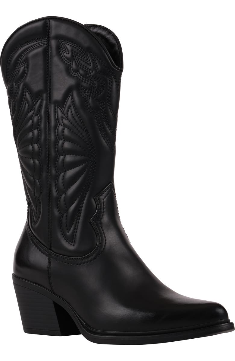 GOOD CHOICE NEW YORK Savannah Western Embroidered Boot, Main, color, Black