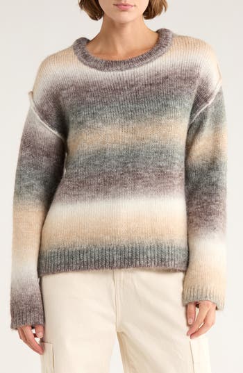 Thread & Supply Diffused Stripe Sweater In Gray