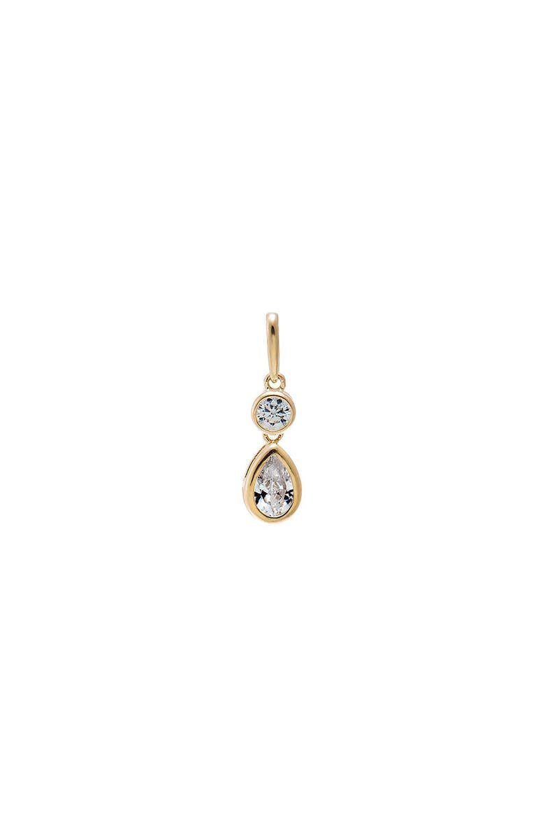 BY ADINA EDEN CZ Double Stone Bezel Drop Charm 14K, Main, color, 14K Gold