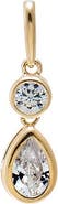 BY ADINA EDEN CZ Double Stone Bezel Drop Charm 14K