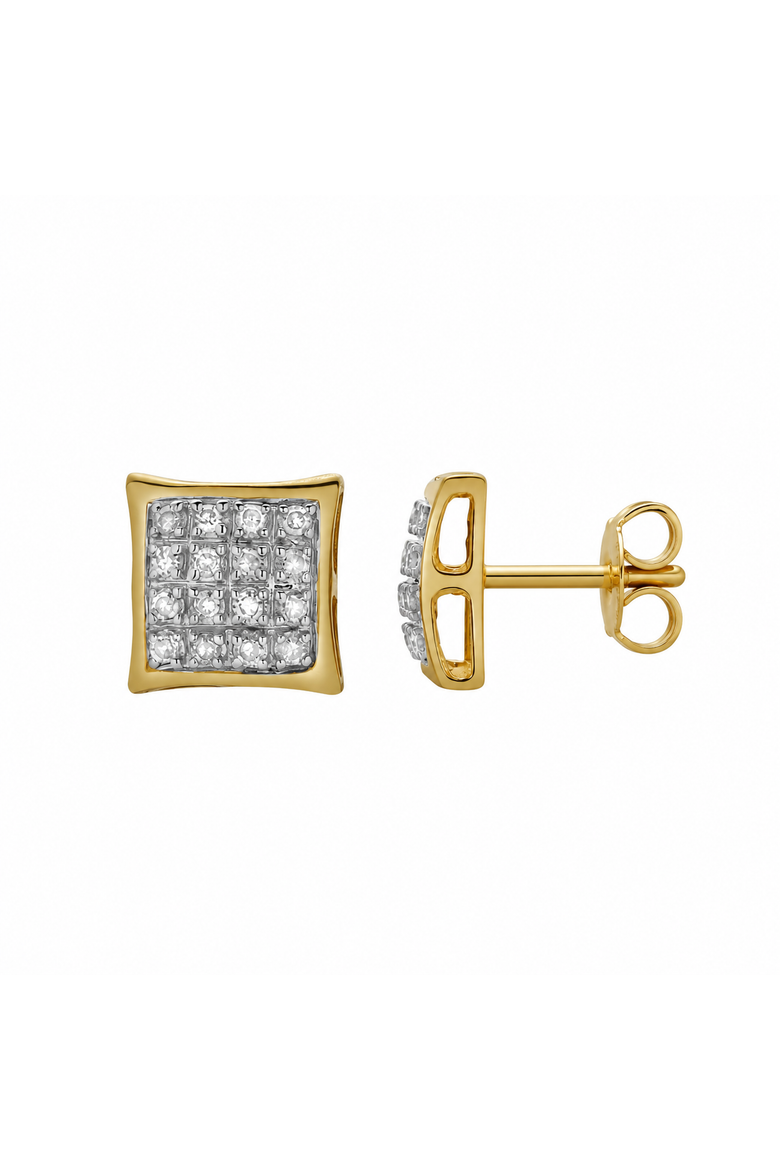 Resplendor 10K Yellow Gold Diamond Unisex Earrings - 0.11 Cts, Alternate, color, 10K Yellow Gold