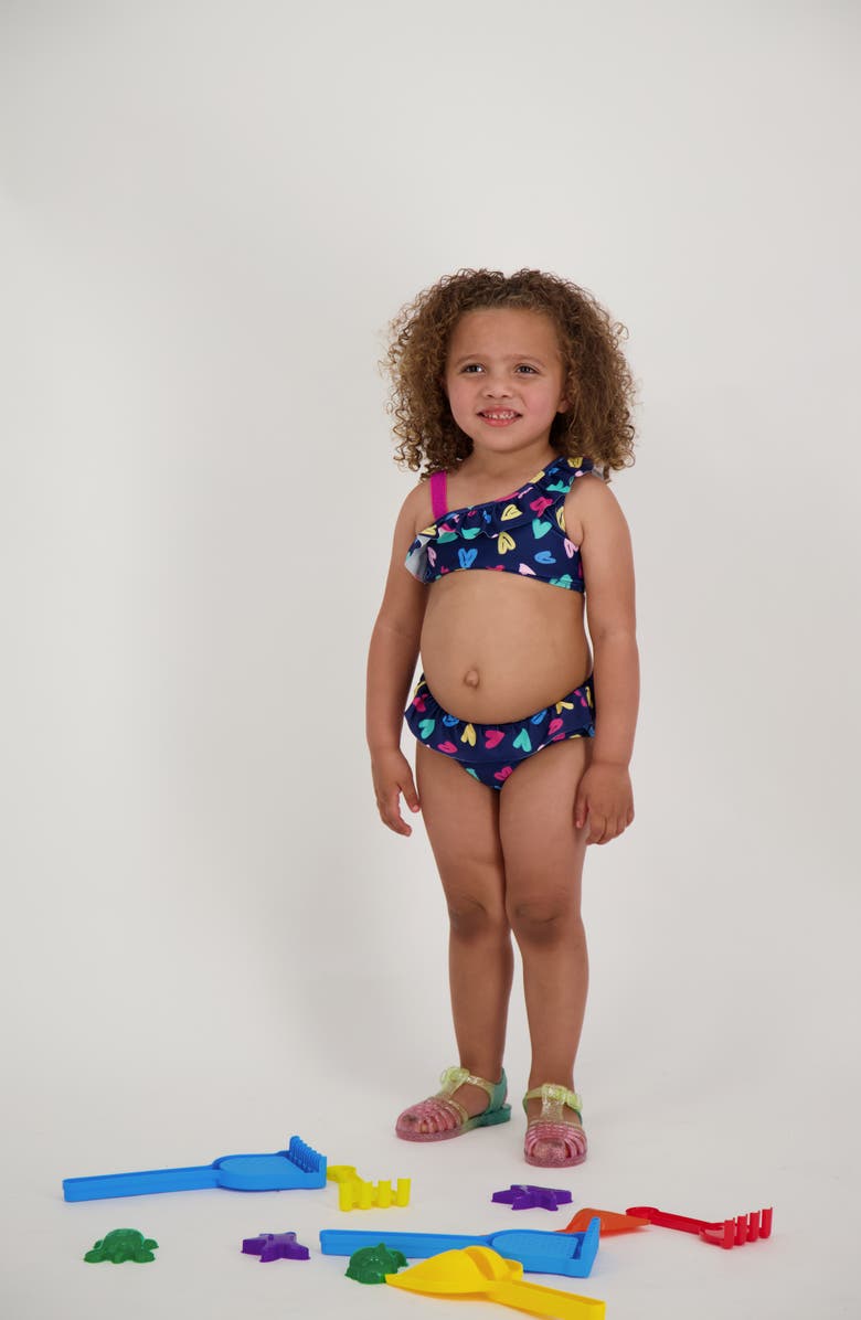 Andy & Evan Kids' Heart Print Two-Piece Swimsuit, Alternate, color, 