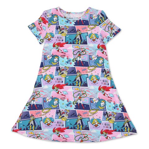 Kids' Justice League Heroines Short Sleeve Dress