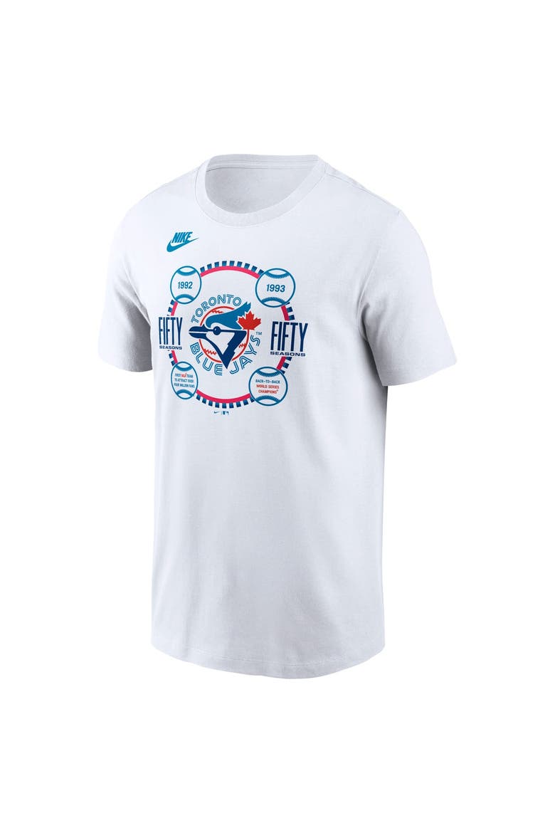 Men's Nike  White Toronto Blue Jays 50th Season T-Shirt, Alternate, color, White