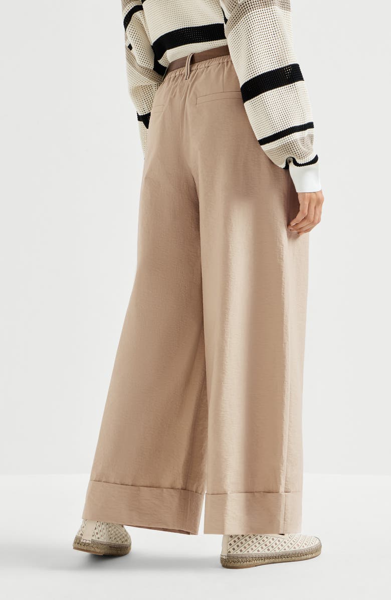 Brunello Cucinelli Boxy pleated trousers, Alternate, color, Espresso