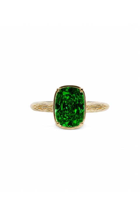 Sterling Silver Mini Emerald Ring