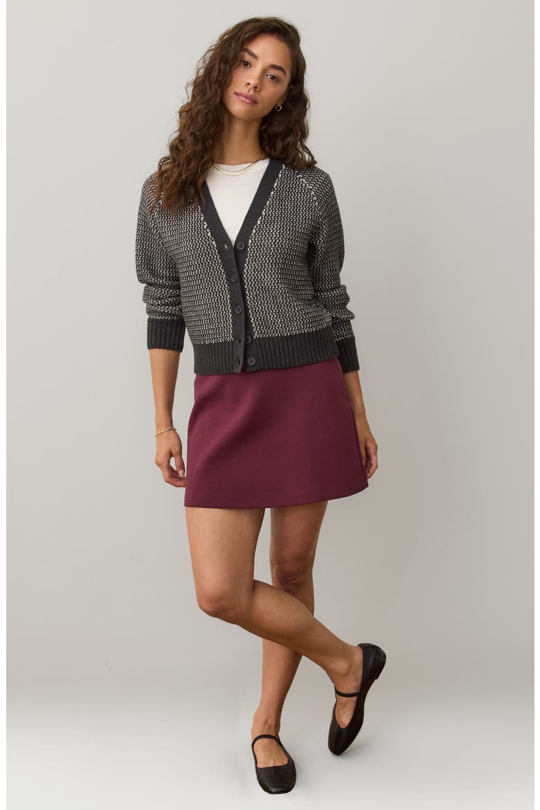 Robin Texture Cardigan, Alternate, color, BLK/WHITE