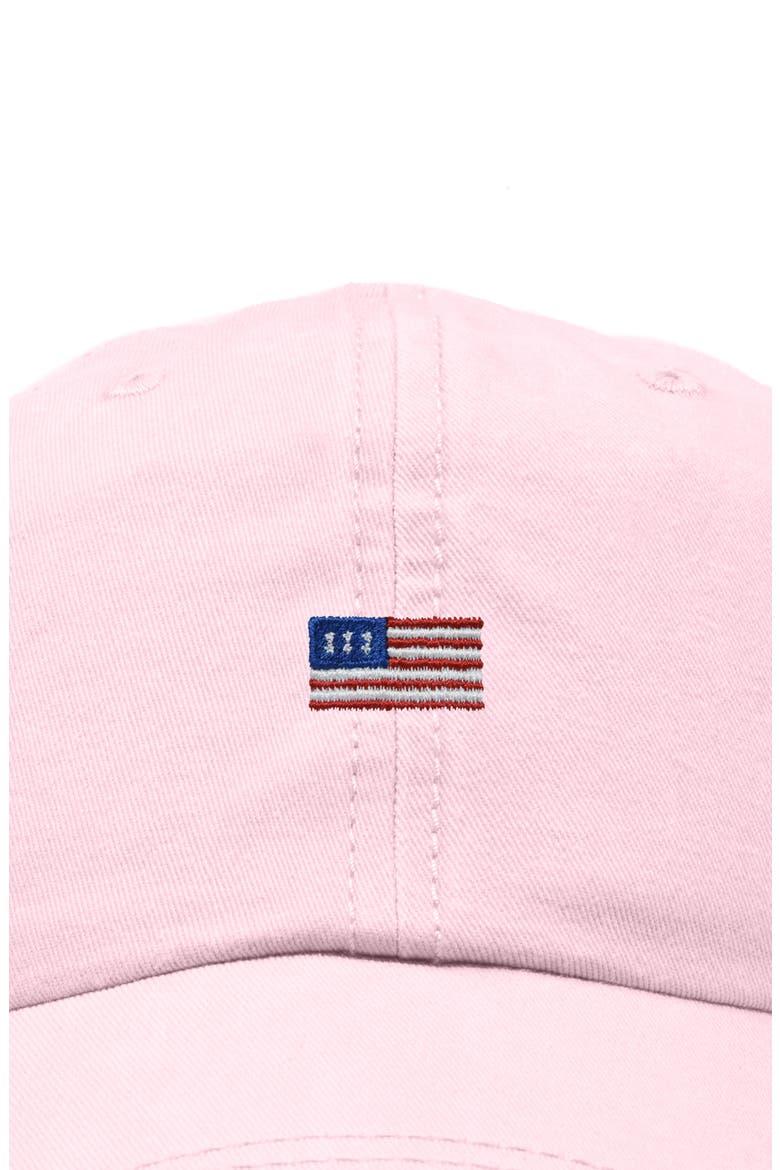 USA Flag Dad Cap, Alternate, color, Washed Pink