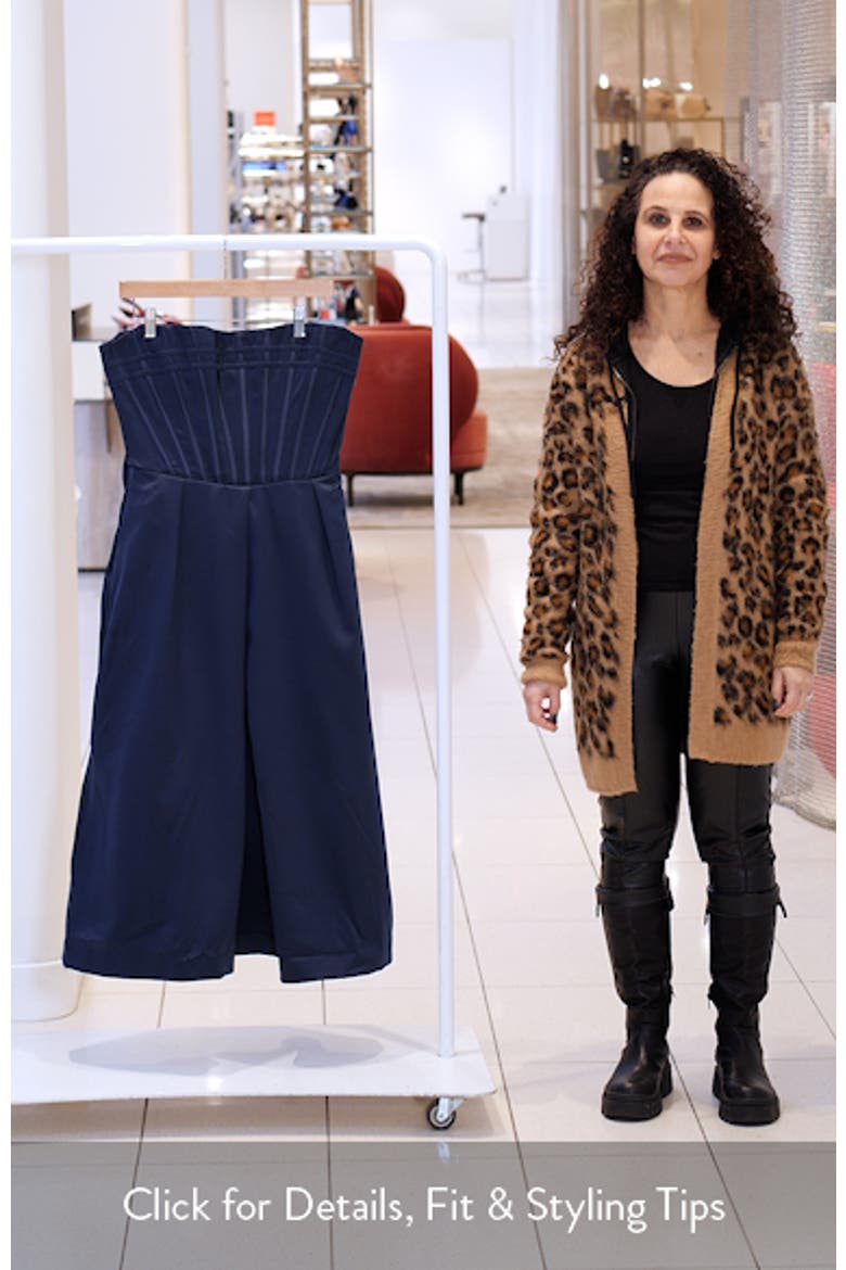 Bellina Strapless Satin Midi Cocktail Dress video