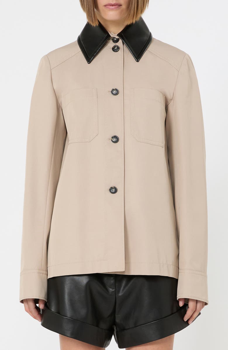 SPORTMAX Superbo Gathered Rain Jacket, Main, color, Beige