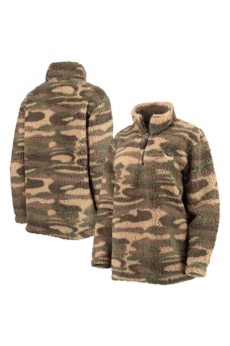 Women's G-III Sports by Carl Banks Camo Washington Capitals Sherpa Quarter-Zip Jacket, Main, color, Camo