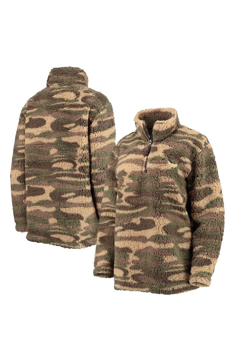 G-III SPORTS BY CARL BANKS Women's G-III Sports by Carl Banks Camo Washington Capitals Sherpa Quarter-Zip Jacket, Main, color, Camo