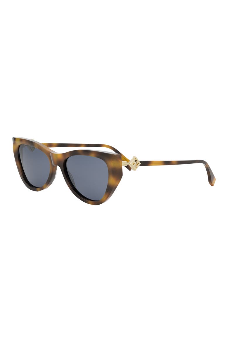 'Fendi Diamonds 54mm Cat Eye Sunglasses, Alternate, color, BLONDE HAVANA / BLUE