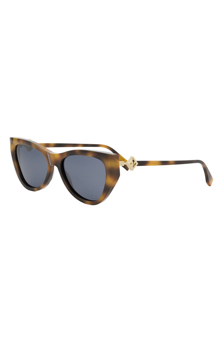 Fendi 'Fendi Diamonds 54mm Cat Eye Sunglasses, Alternate, color, Blonde Havana / Blue
