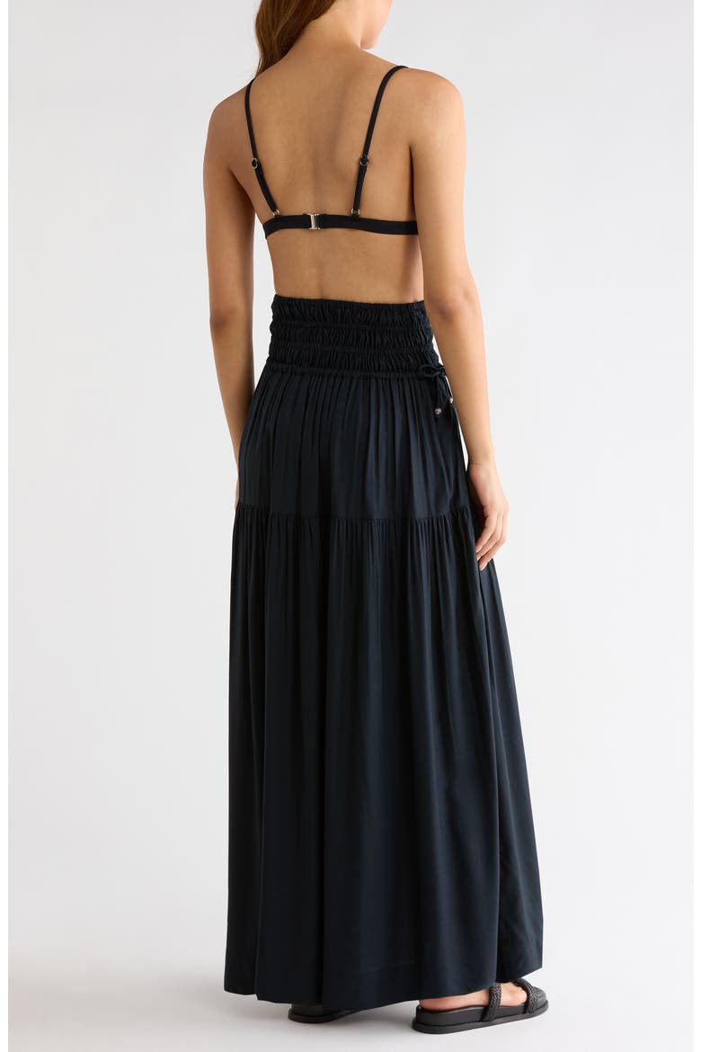 Smocked Cover-Up Midi Skirt, Alternate, color, BLACK