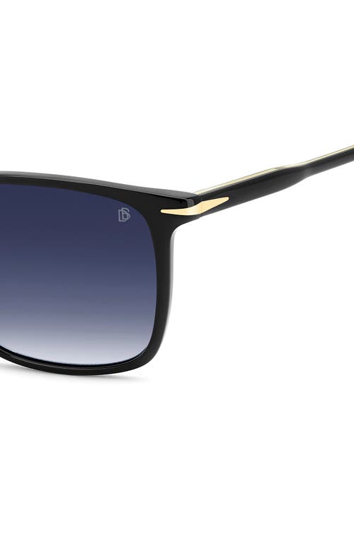 David Beckham Eyewear 1219/s/us 57mm Gradient Rectangular Sunglasses In Black
