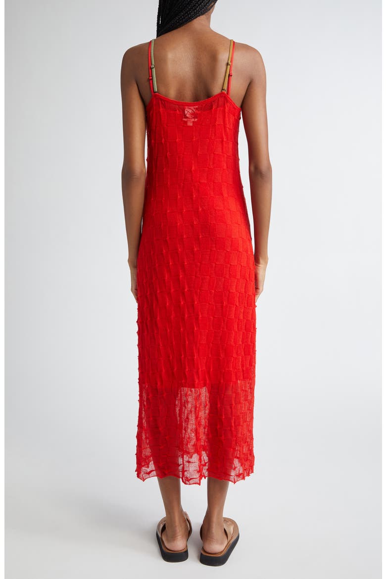 Borlor Floral Ribbon Wool Slipdress, Alternate, color, RED