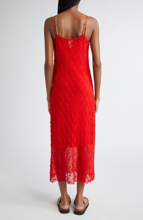 Yanyan Borlor Floral Ribbon Wool Slipdress In Red
