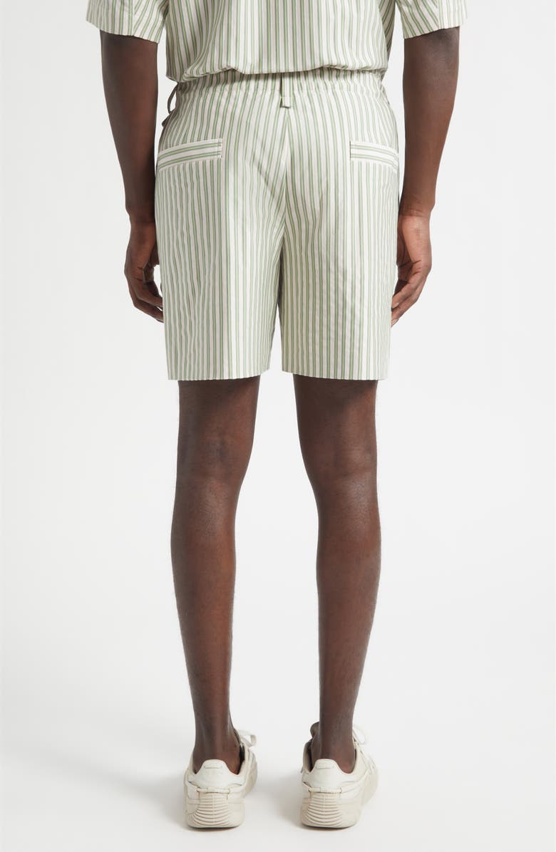 Homme Plissé Issey Miyake Stripe Cotton Dobby Shorts, Alternate, color, Green