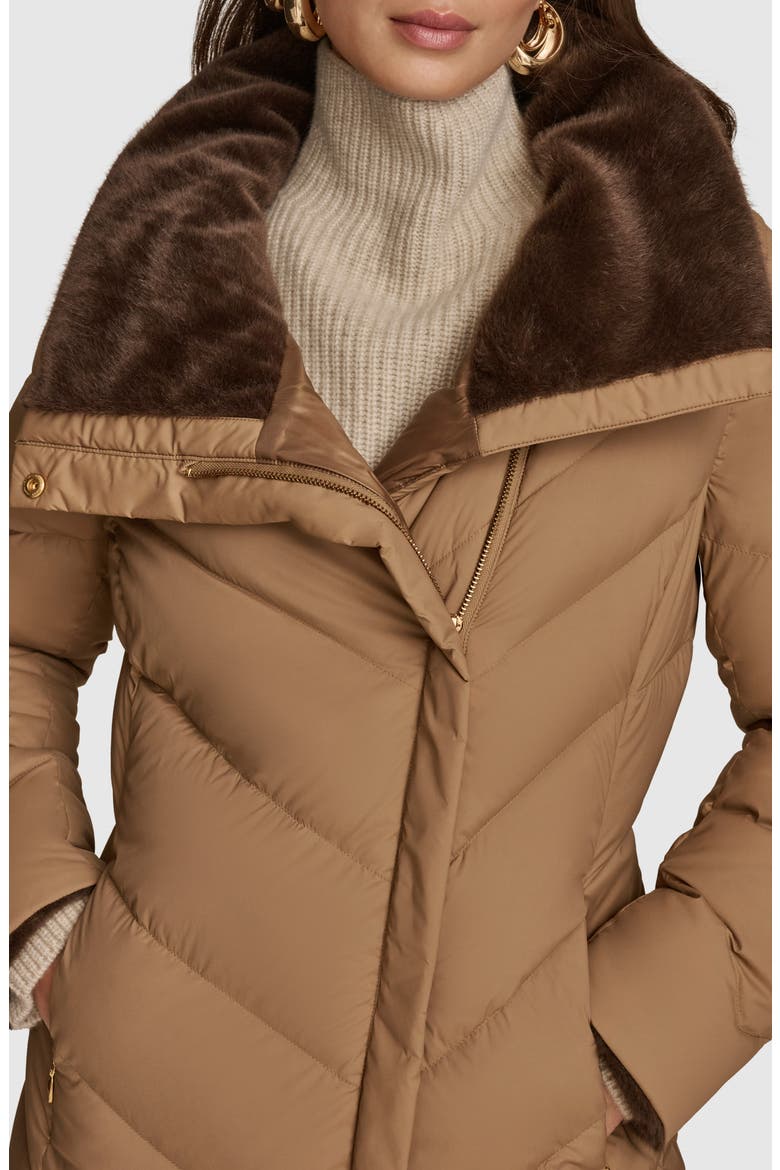 Water Resistant Chevron Down Puffer Coat, Alternate, color, ANTIQUE GOLD