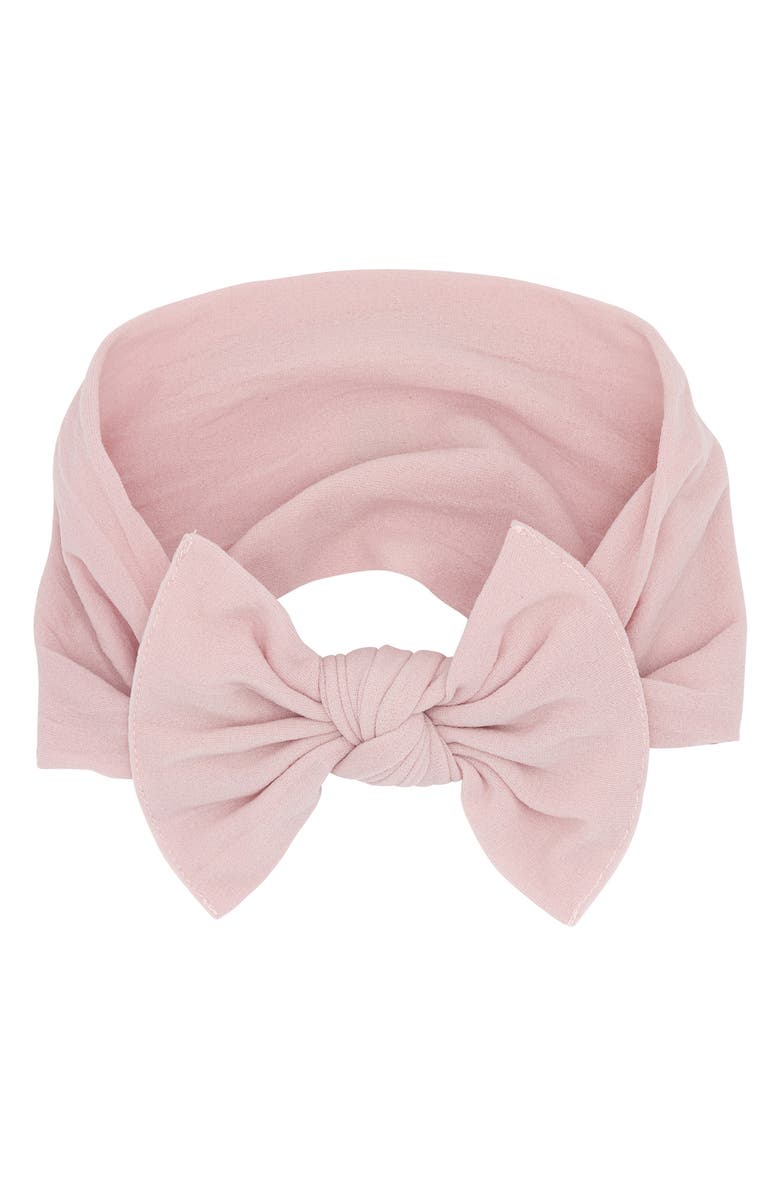 Baby Bling Knotted Bow Headband, Alternate, color, Antique Pink