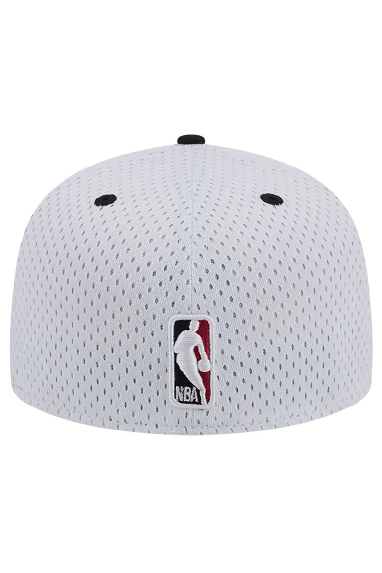 Men's New Era White/Black Miami Heat Throwback 2Tone 59FIFTY Fitted Hat, Alternate, color, White