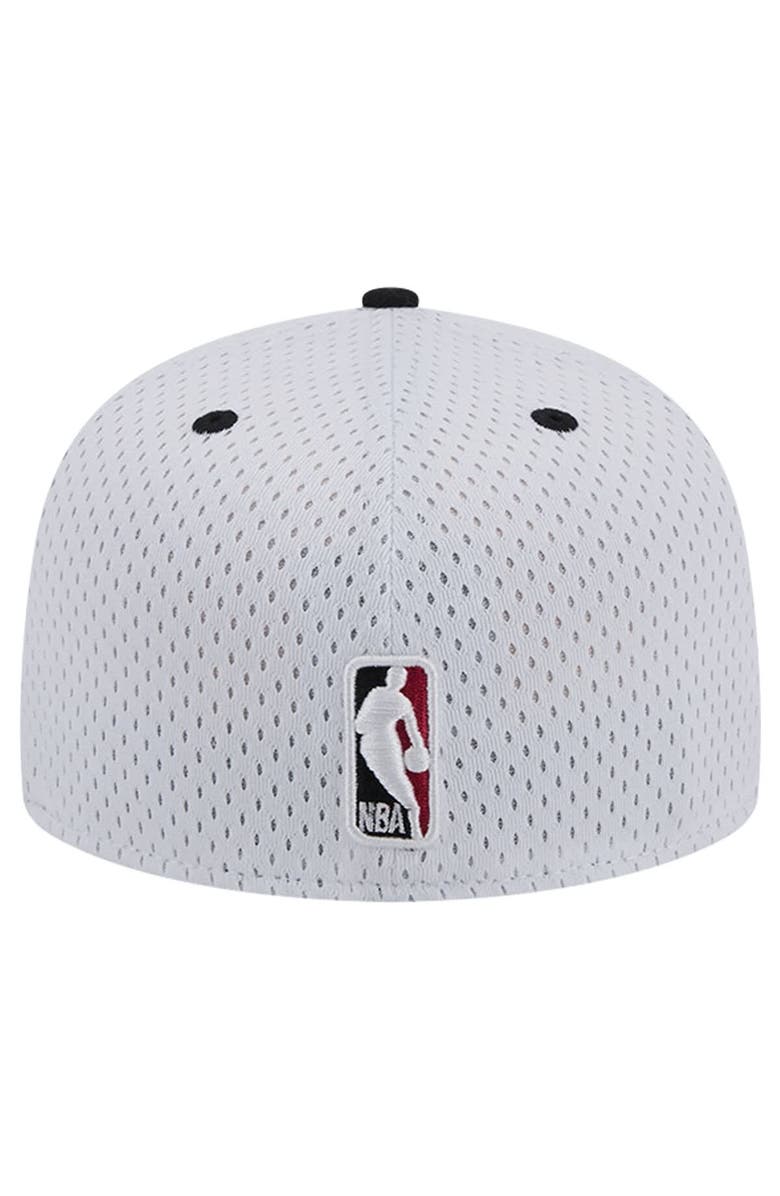 New Era Men's New Era White/Black Miami Heat Throwback 2Tone 59FIFTY Fitted Hat, Alternate, color, 