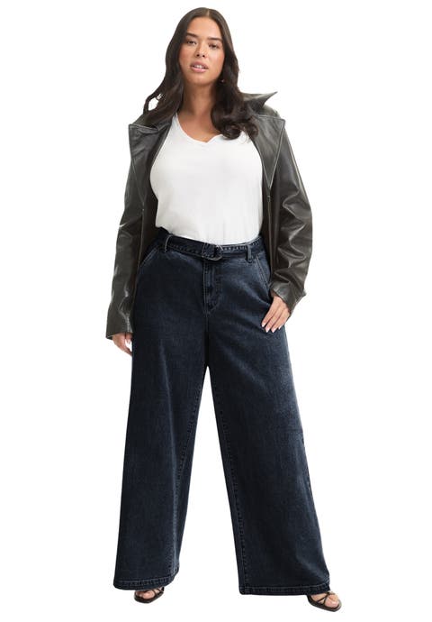 Curvie Fit High-Waisted Wide-Leg Utility Jean