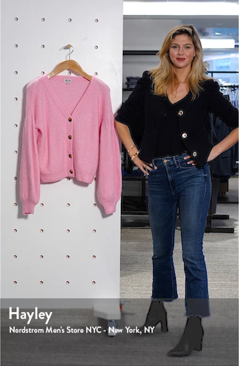 Celine Rib Balloon Sleeve Cardigan, sales video thumbnail