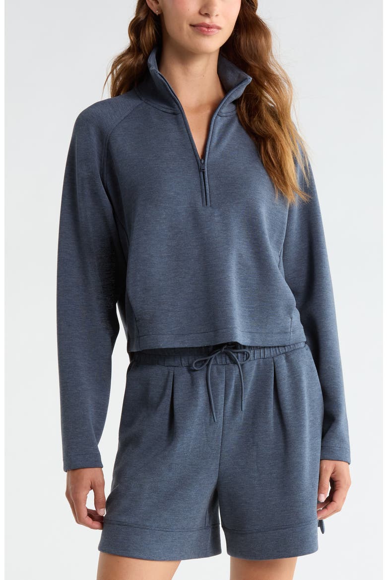Soft Luxe Half Zip Sweatshirt, Main, color, NAVY ARMADA HEATHER