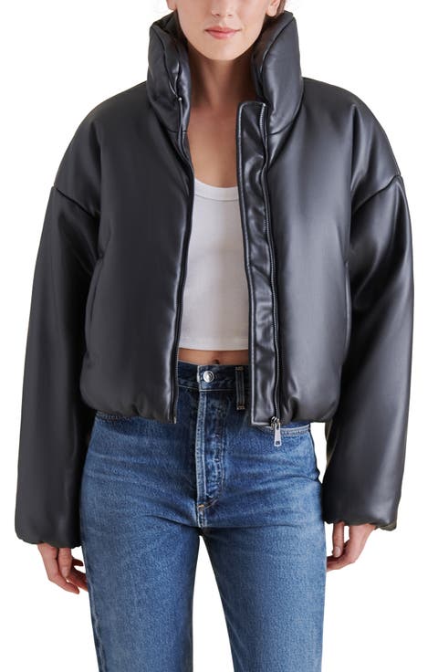 Stratton Faux Leather Puffer Jacket