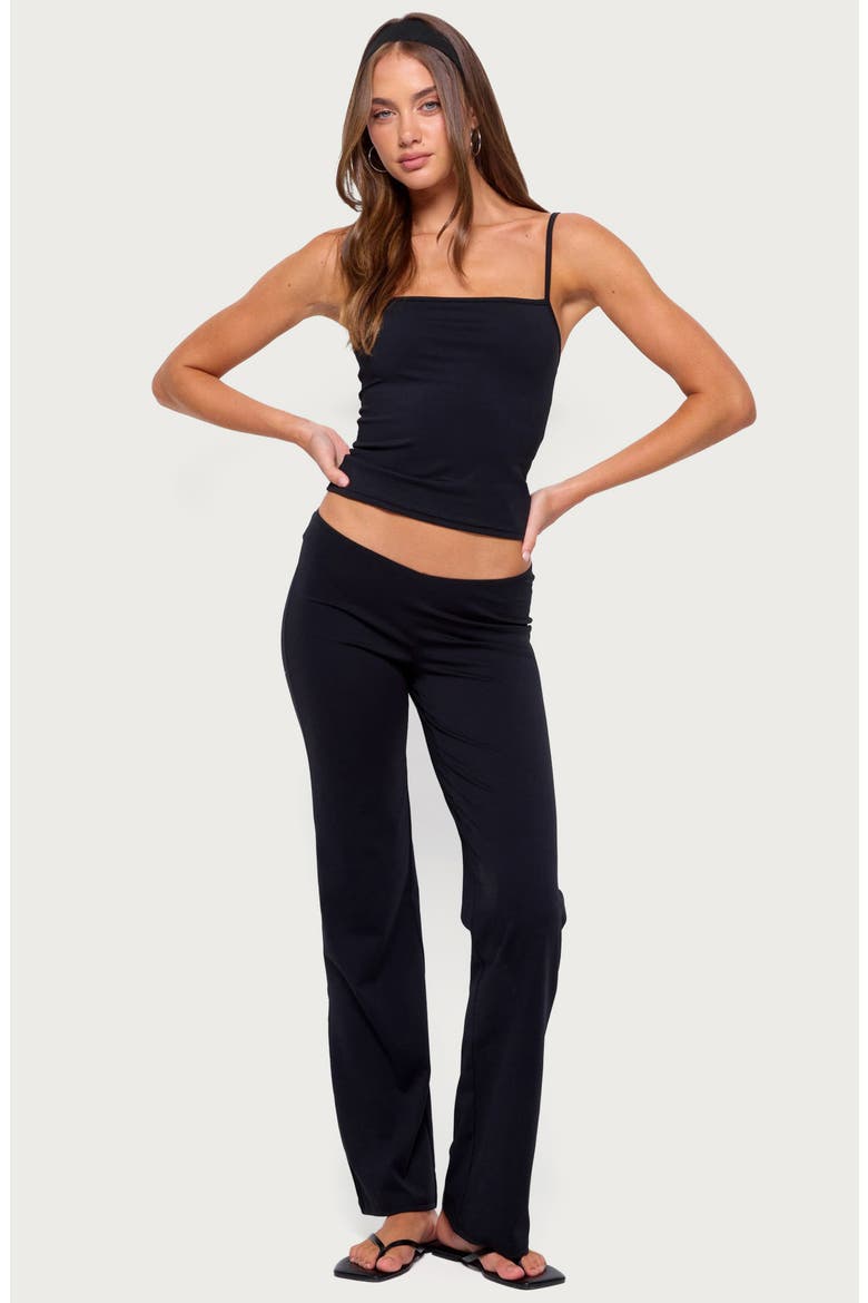 Anika Straight Neck Tank Top, Alternate, color, BLACK