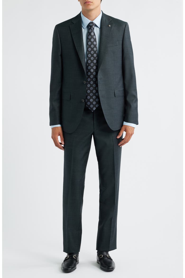 Esprit Dark Olive Mélange Wool Suit, Main, color, DARK OLIVE