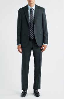 Esprit Dark Olive Mélange Wool Suit