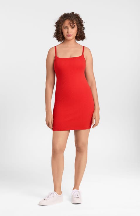 Sculpting Shapewear Rib Scoop Neck Cami Mini Dress