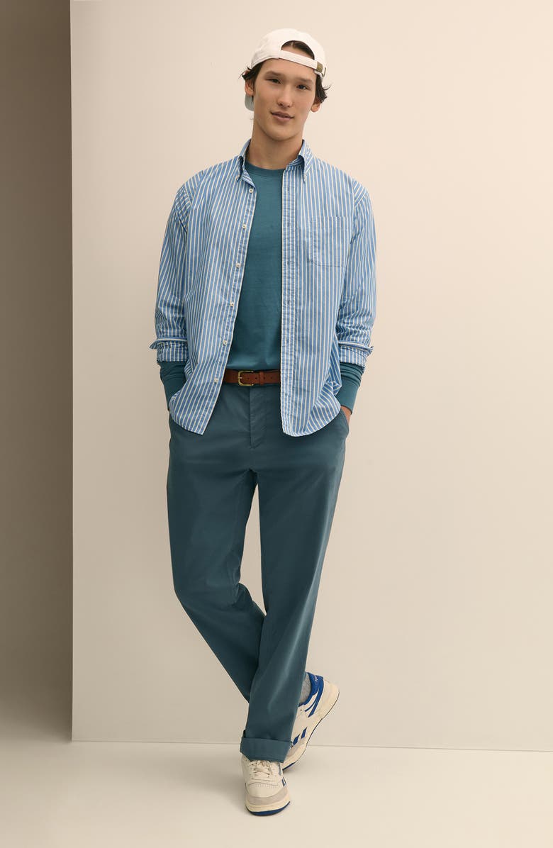 Brooks Brothers The Friday Regular Flat Front Straight Leg Cotton Chinos, Alternate, color, Indian Teal