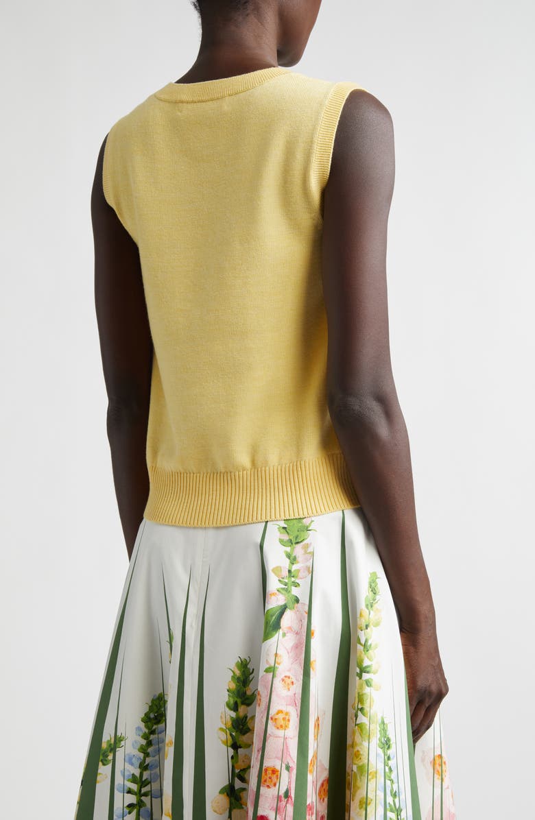 Oscar de la Renta Wool Sweater Vest, Alternate, color, Yellow