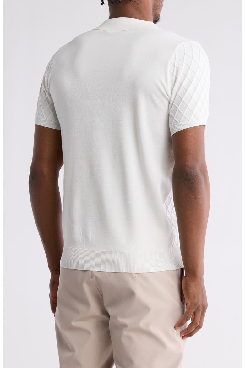 Short Sleeve Slim Fit Polo Sweater, Alternate, color, WHITE