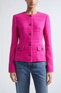 ST. JOHN Cotton Blend Tweed Jacket