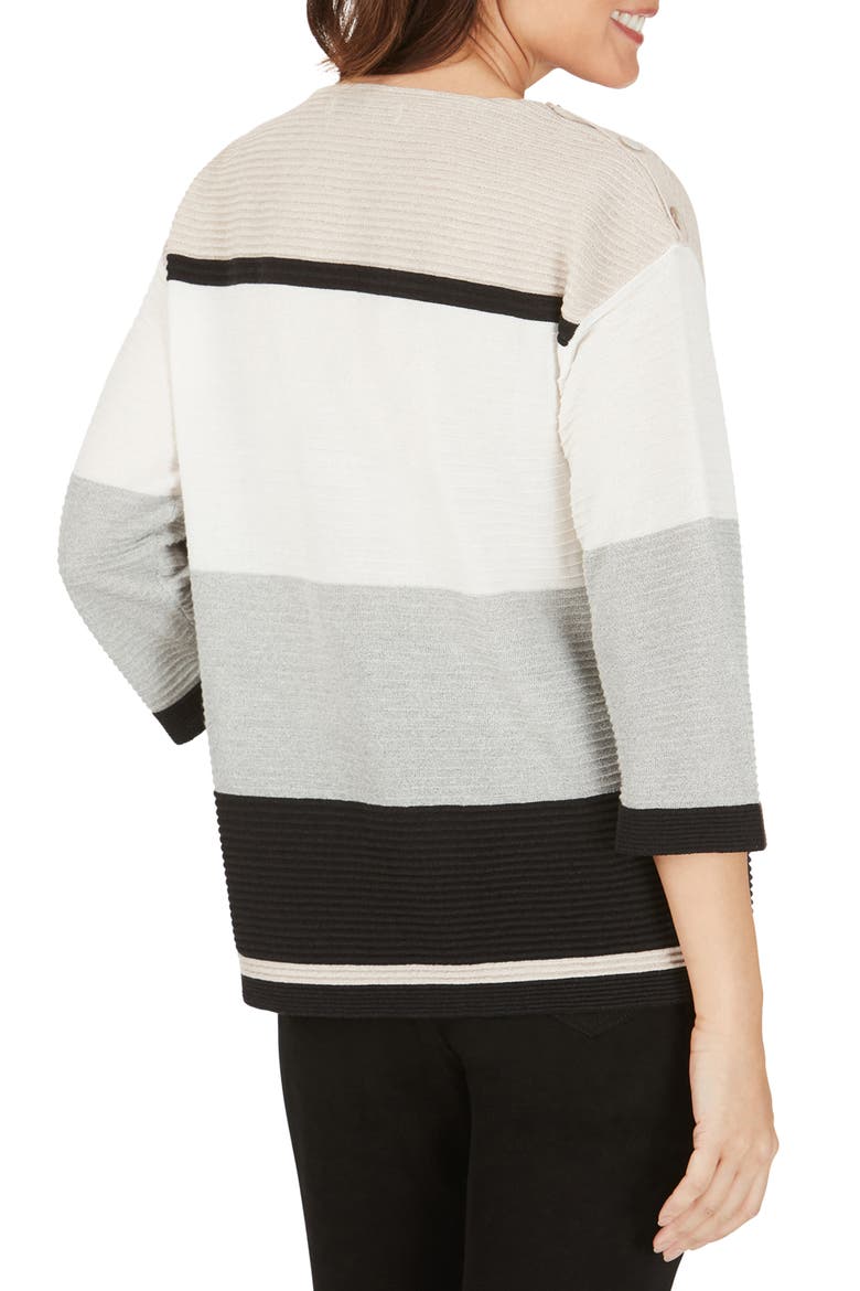 Linden Colorblock Cotton Blend Sweater, Alternate, color, BLACK MULTI