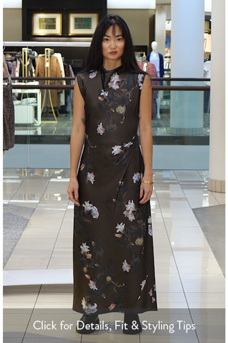 Lily Vine Draped Funnel Neck Midi Dress video