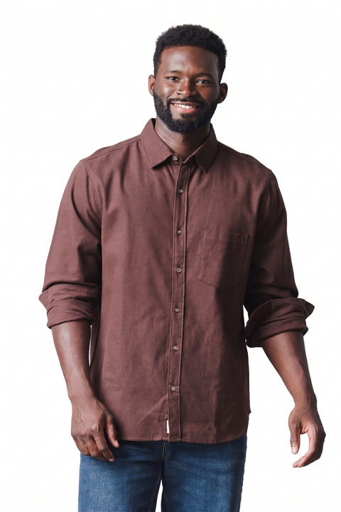 Men's Organic Long Sleeve Flannel Button Down Shirt