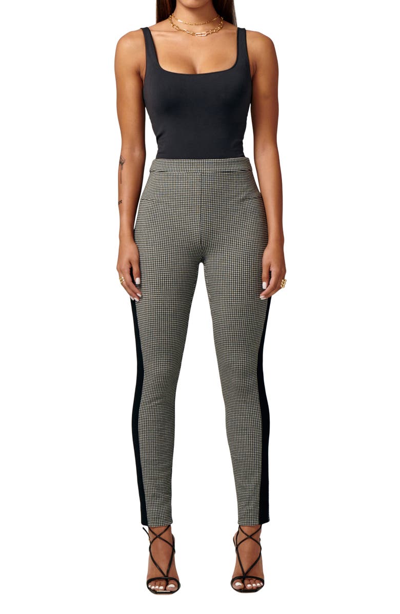 LITA by Ciara Leader Houndstooth Cotton Blend Track Pants, Alternate, color,